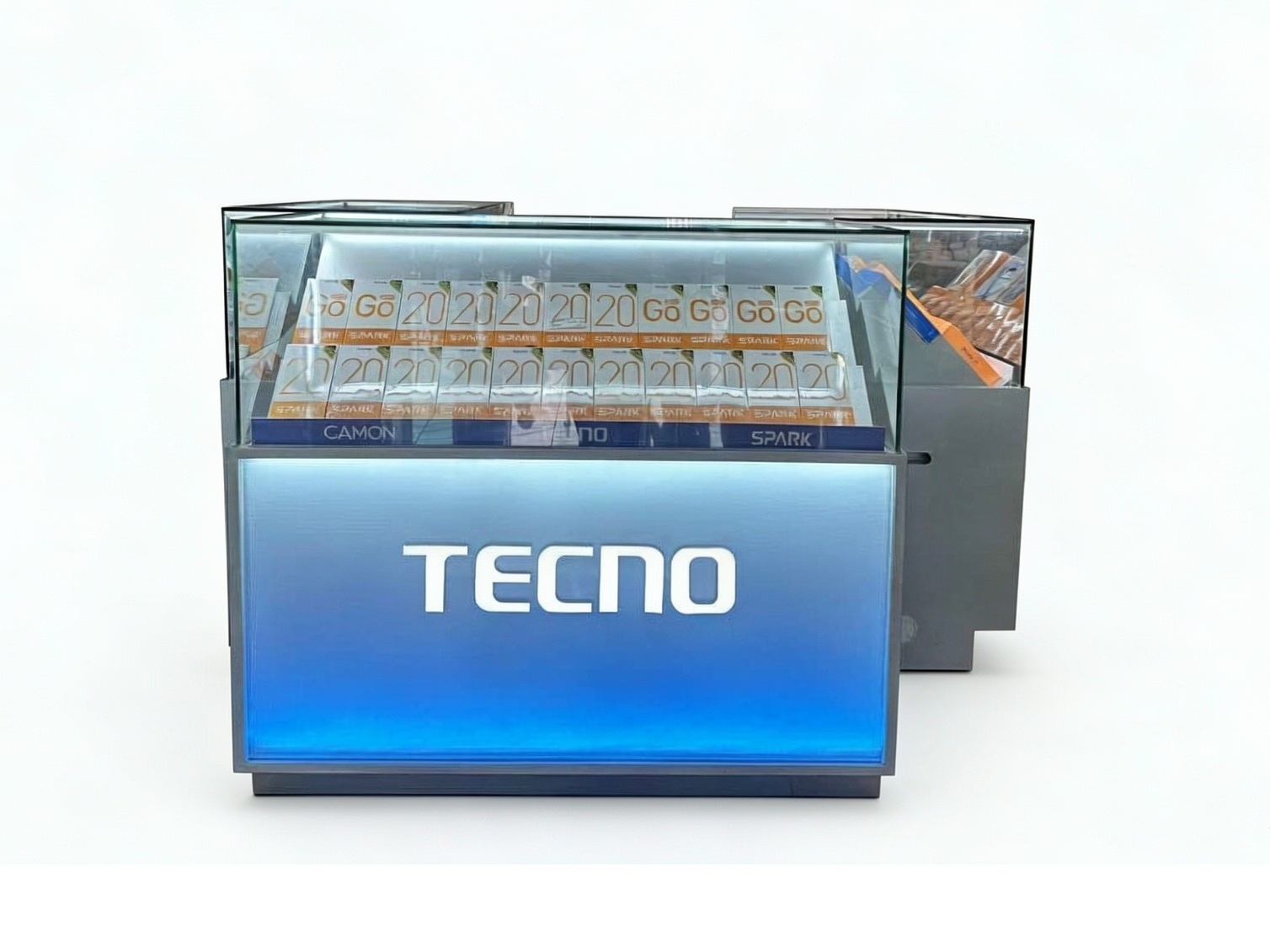 TECNO手机玻璃柜 手机门店展示柜 品牌玻璃展示柜定制
